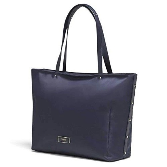 Lipault Paris Business Avenue Laptop Tote Bag Navy Blue Work Shoulder - Picture 1 of 10